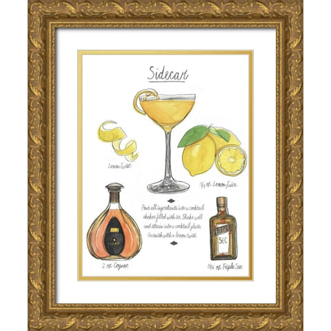 Classic Cocktail - Sidecar Gold Ornate Wood Framed Art Print with Double Matting by McCavitt, Naomi