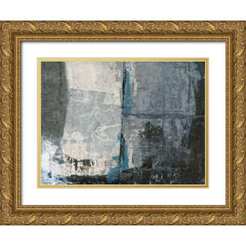 Shades of Grey II Gold Ornate Wood Framed Art Print with Double Matting by Ray, Elena