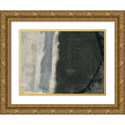 Shades of Grey III Gold Ornate Wood Framed Art Print with Double Matting by Ray, Elena