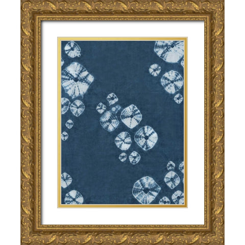 Rikis Shibori III Gold Ornate Wood Framed Art Print with Double Matting by Zarris, Chariklia