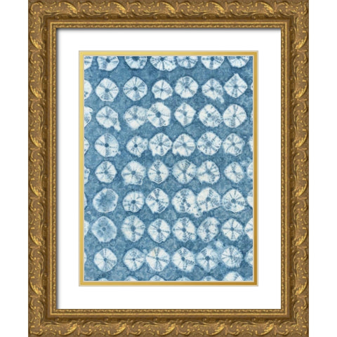 Rikis Shibori IV Gold Ornate Wood Framed Art Print with Double Matting by Zarris, Chariklia