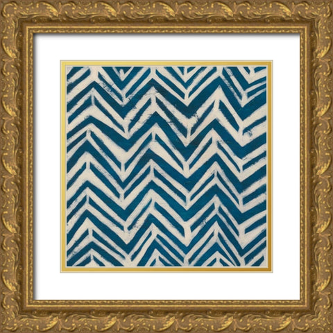 Indigo Signals II Gold Ornate Wood Framed Art Print with Double Matting by Vess, June Erica