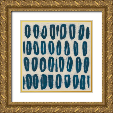 Indigo Signals IV Gold Ornate Wood Framed Art Print with Double Matting by Vess, June Erica