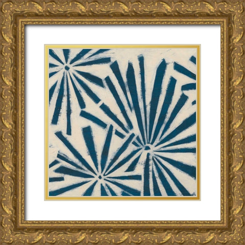 Indigo Signals V Gold Ornate Wood Framed Art Print with Double Matting by Vess, June Erica