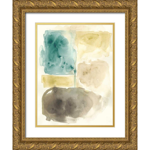 Liquid Stone I Gold Ornate Wood Framed Art Print with Double Matting by Vess, June Erica