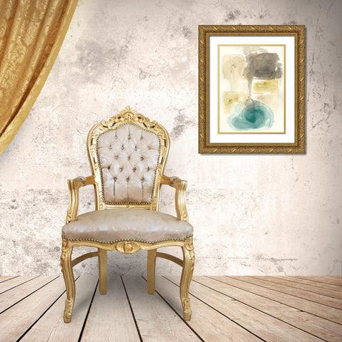 Liquid Stone II Gold Ornate Wood Framed Art Print with Double Matting by Vess, June Erica