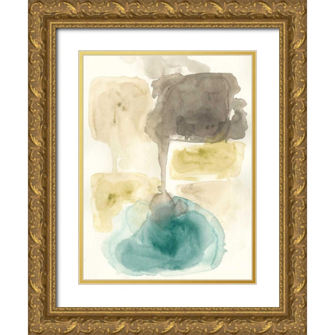 Liquid Stone II Gold Ornate Wood Framed Art Print with Double Matting by Vess, June Erica