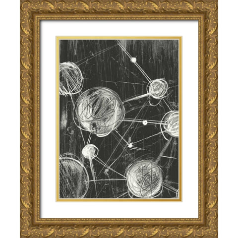 Molecular Fusion I Gold Ornate Wood Framed Art Print with Double Matting by Harper, Ethan