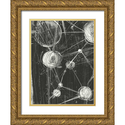 Molecular Fusion II Gold Ornate Wood Framed Art Print with Double Matting by Harper, Ethan