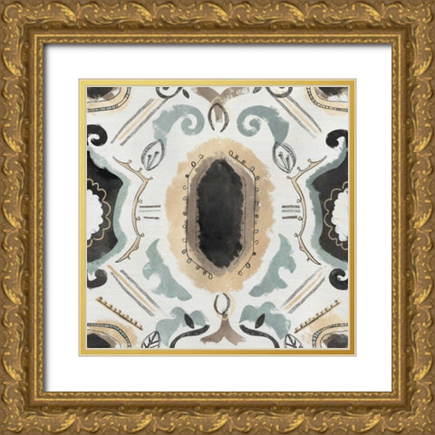 Offset Textile IV Gold Ornate Wood Framed Art Print with Double Matting by Vess, June Erica