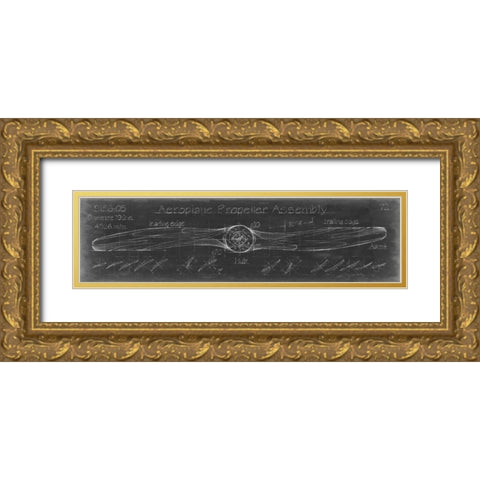 Propeller Diagram Gold Ornate Wood Framed Art Print with Double Matting by Harper, Ethan