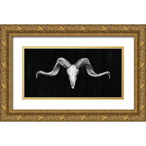Rustic Ram Mount III Gold Ornate Wood Framed Art Print with Double Matting by Harper, Ethan
