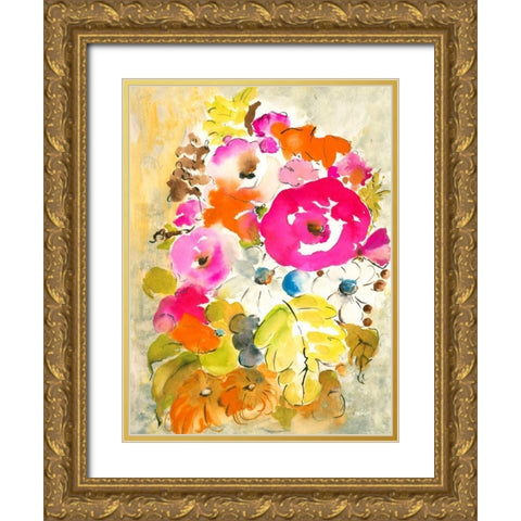 Flower Array II Gold Ornate Wood Framed Art Print with Double Matting by Minasian, Julia