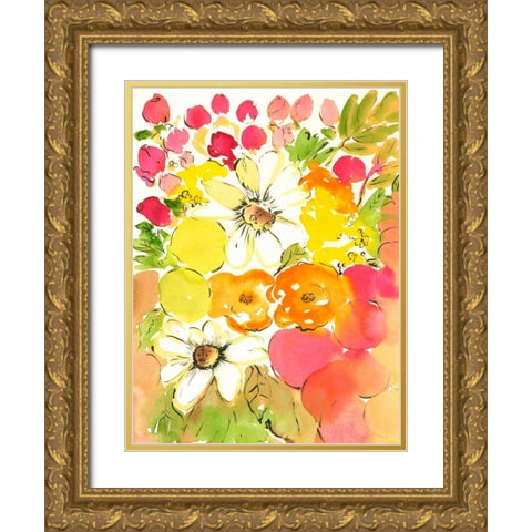 Flower Array III Gold Ornate Wood Framed Art Print with Double Matting by Minasian, Julia
