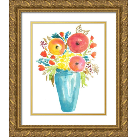 Flower Vase II Gold Ornate Wood Framed Art Print with Double Matting by Minasian, Julia