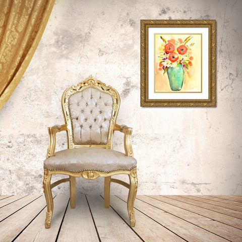Flower Vase III Gold Ornate Wood Framed Art Print with Double Matting by Minasian, Julia