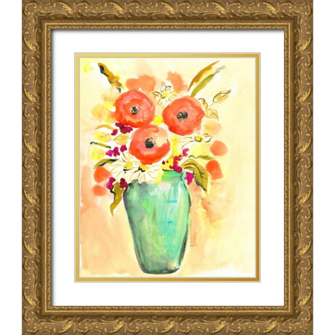 Flower Vase III Gold Ornate Wood Framed Art Print with Double Matting by Minasian, Julia