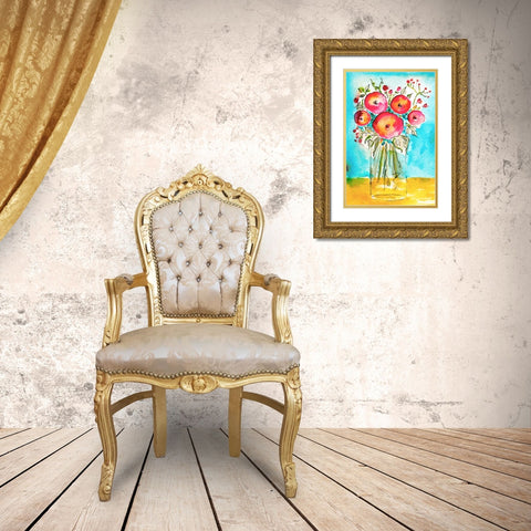 Bright Arrangement II Gold Ornate Wood Framed Art Print with Double Matting by Minasian, Julia
