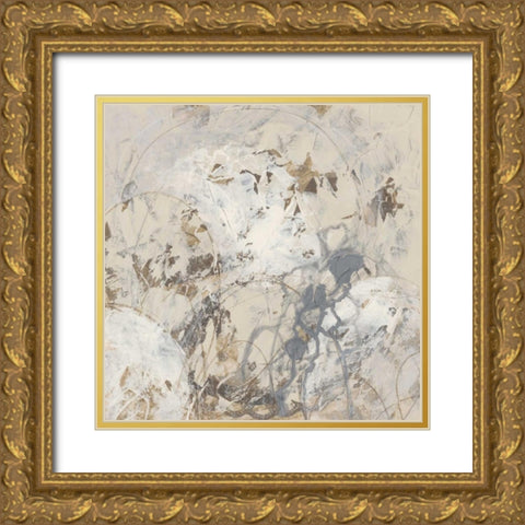 Impasto Gesture I Gold Ornate Wood Framed Art Print with Double Matting by Vess, June Erica
