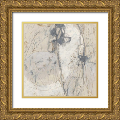 Impasto Gesture III Gold Ornate Wood Framed Art Print with Double Matting by Vess, June Erica