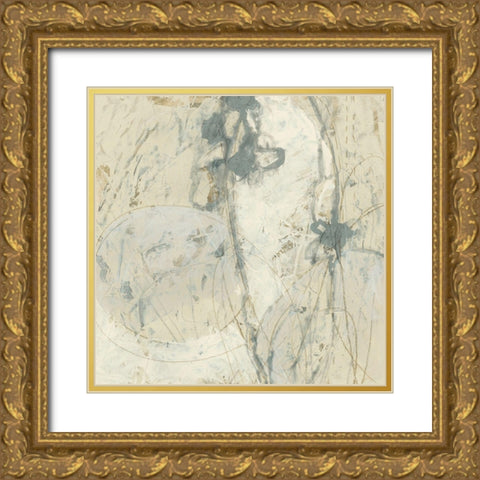 Impasto Gesture III Gold Ornate Wood Framed Art Print with Double Matting by Vess, June Erica