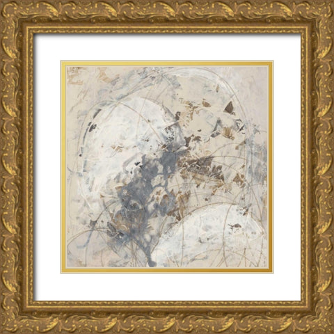 Impasto Gesture IV Gold Ornate Wood Framed Art Print with Double Matting by Vess, June Erica