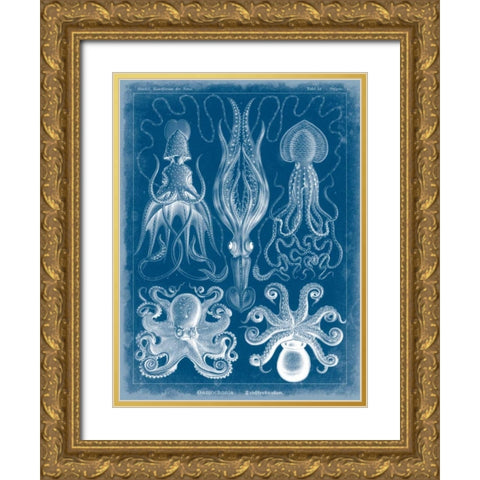 Marine Blueprint V Gold Ornate Wood Framed Art Print with Double Matting by Vision Studio