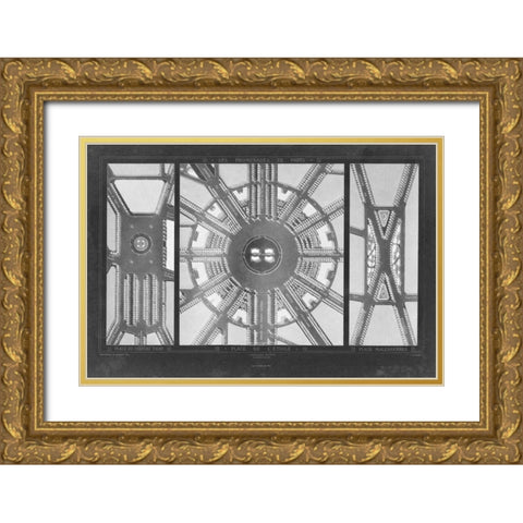 French Garden Blueprint I Gold Ornate Wood Framed Art Print with Double Matting by unknown