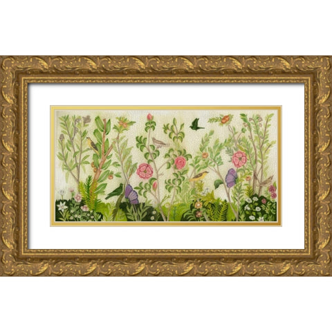 Flora Fresco Gold Ornate Wood Framed Art Print with Double Matting by McCavitt, Naomi