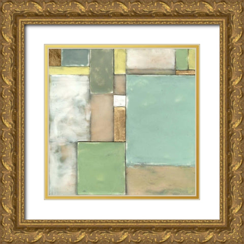 Modular Blocks I Gold Ornate Wood Framed Art Print with Double Matting by Goldberger, Jennifer