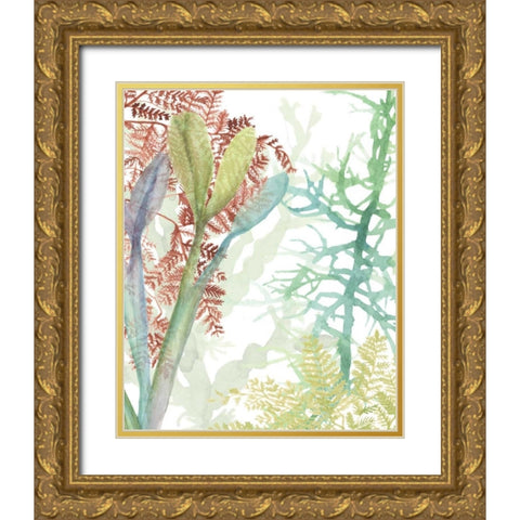 Woven Seaplants II Gold Ornate Wood Framed Art Print with Double Matting by McCavitt, Naomi