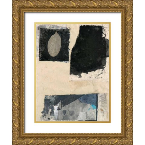 Modern Leaf I Gold Ornate Wood Framed Art Print with Double Matting by Ray, Elena