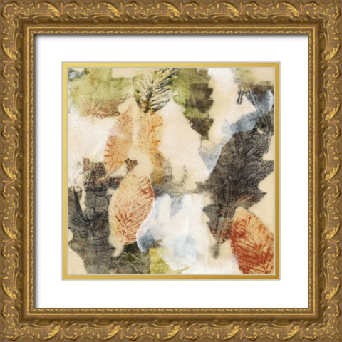 Leaf Dance I Gold Ornate Wood Framed Art Print with Double Matting by Goldberger, Jennifer