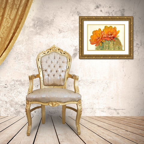 Cactus Blossoms II Gold Ornate Wood Framed Art Print with Double Matting by OToole, Tim