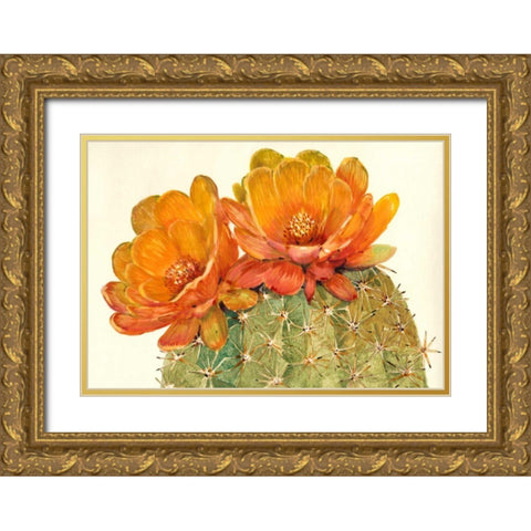 Cactus Blossoms II Gold Ornate Wood Framed Art Print with Double Matting by OToole, Tim
