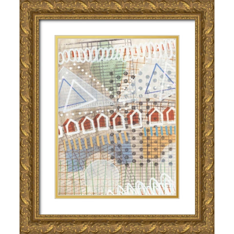 Home Grid II Gold Ornate Wood Framed Art Print with Double Matting by Galapon, Nikki