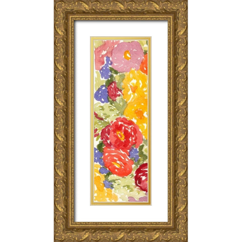 Zinnia Array I Gold Ornate Wood Framed Art Print with Double Matting by Miller, Dianne