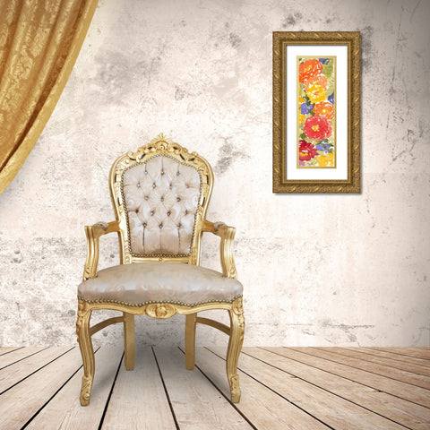 Zinnia Array II Gold Ornate Wood Framed Art Print with Double Matting by Miller, Dianne