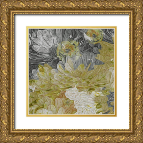 Custom Mums in Sun III (ASH) Gold Ornate Wood Framed Art Print with Double Matting by Burghardt, James