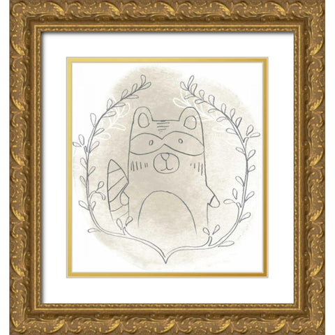 Woodland Vignettes II Gold Ornate Wood Framed Art Print with Double Matting by Vess, June Erica