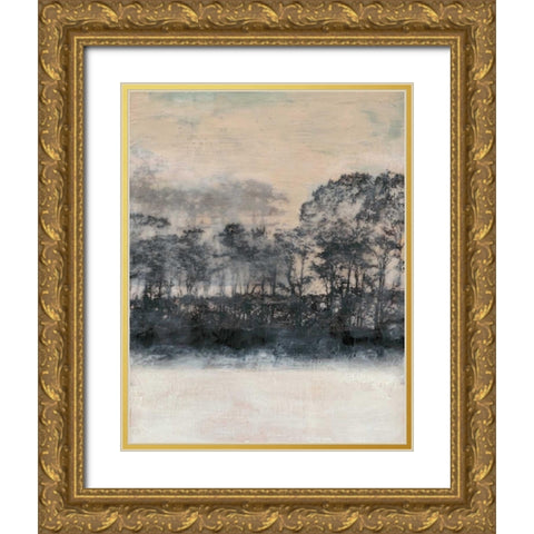 Blush Treeline I Gold Ornate Wood Framed Art Print with Double Matting by Goldberger, Jennifer