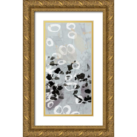 Golden Droplets II Gold Ornate Wood Framed Art Print with Double Matting by Goldberger, Jennifer