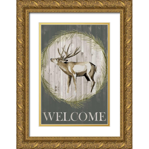 Woodland Welcome I Gold Ornate Wood Framed Art Print with Double Matting by Popp, Grace
