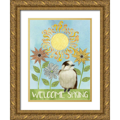 Spring Welcome I Gold Ornate Wood Framed Art Print with Double Matting by Popp, Grace