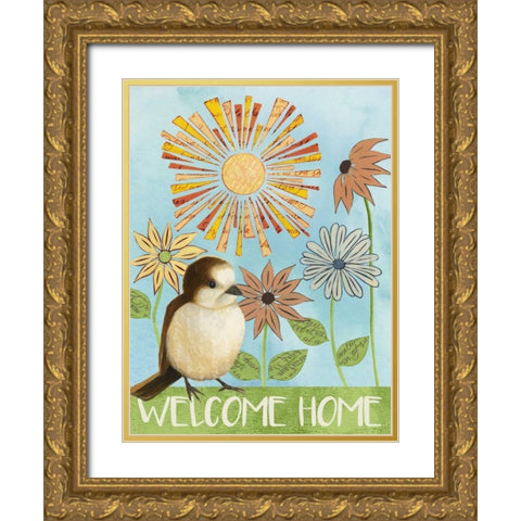 Spring Welcome II Gold Ornate Wood Framed Art Print with Double Matting by Popp, Grace