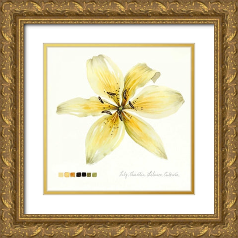 Lilium I Gold Ornate Wood Framed Art Print with Double Matting by Popp, Grace