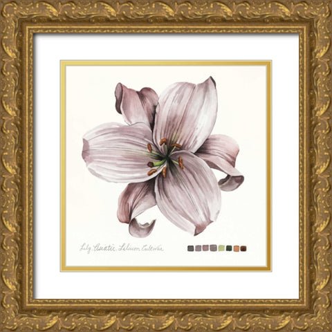 Lilium II Gold Ornate Wood Framed Art Print with Double Matting by Popp, Grace