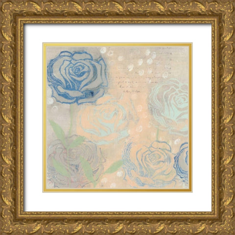 Rose Cache I Gold Ornate Wood Framed Art Print with Double Matting by Popp, Grace