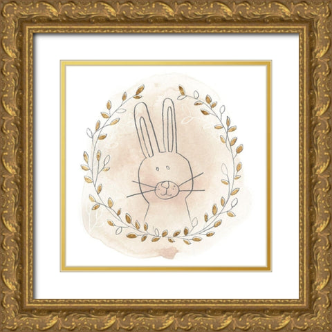 Golden Woodland Vignette I Gold Ornate Wood Framed Art Print with Double Matting by Vess, June Erica