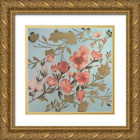 Golden Cherry Blossoms I Gold Ornate Wood Framed Art Print with Double Matting by Popp, Grace